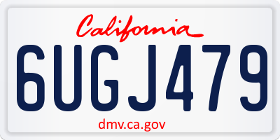 CA license plate 6UGJ479