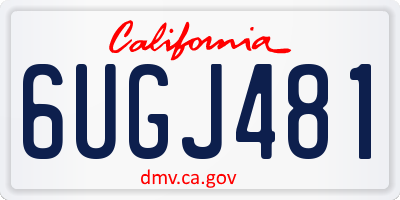 CA license plate 6UGJ481