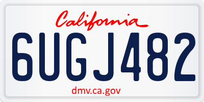 CA license plate 6UGJ482