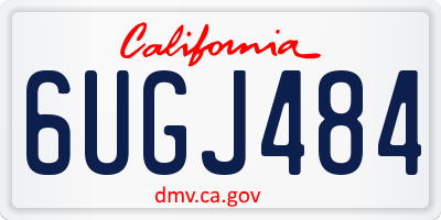 CA license plate 6UGJ484
