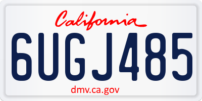 CA license plate 6UGJ485