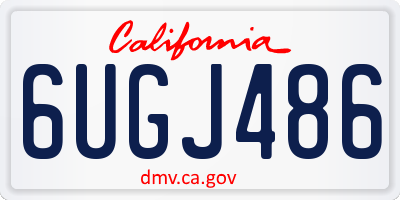 CA license plate 6UGJ486