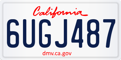 CA license plate 6UGJ487