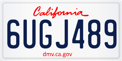 CA license plate 6UGJ489