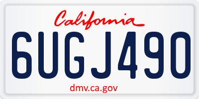 CA license plate 6UGJ490