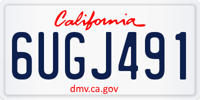 CA license plate 6UGJ491