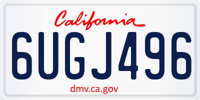 CA license plate 6UGJ496