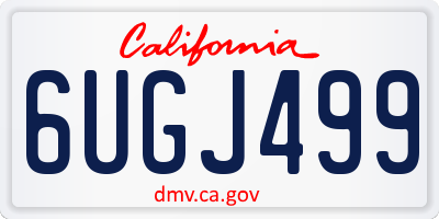 CA license plate 6UGJ499