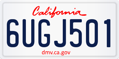 CA license plate 6UGJ501