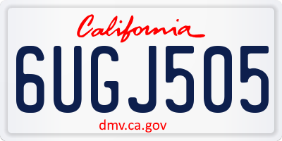CA license plate 6UGJ505