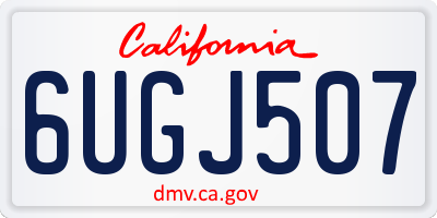 CA license plate 6UGJ507