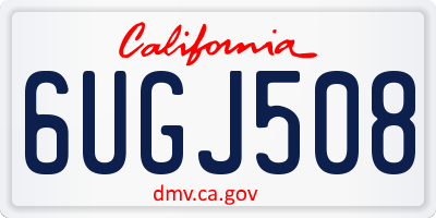 CA license plate 6UGJ508
