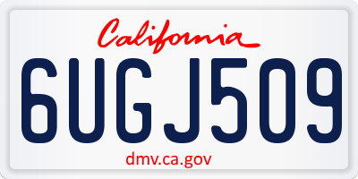 CA license plate 6UGJ509