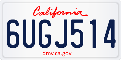 CA license plate 6UGJ514