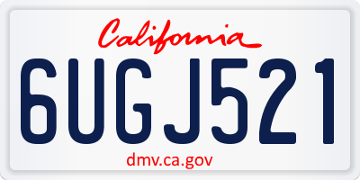CA license plate 6UGJ521