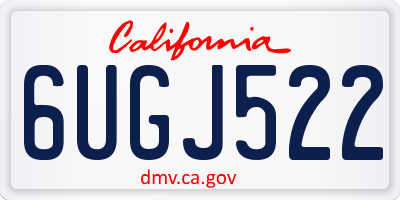 CA license plate 6UGJ522