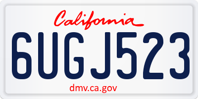 CA license plate 6UGJ523