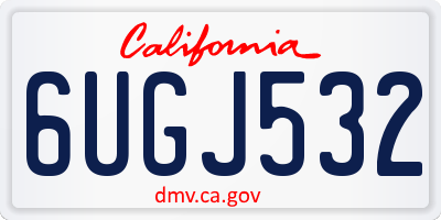 CA license plate 6UGJ532