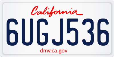CA license plate 6UGJ536