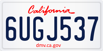 CA license plate 6UGJ537