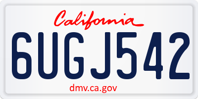 CA license plate 6UGJ542