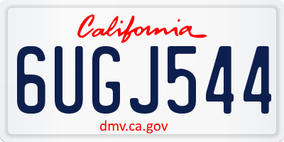 CA license plate 6UGJ544
