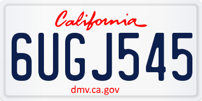 CA license plate 6UGJ545