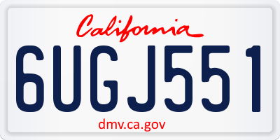CA license plate 6UGJ551