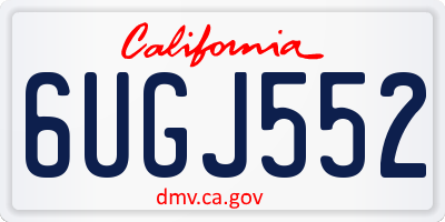 CA license plate 6UGJ552