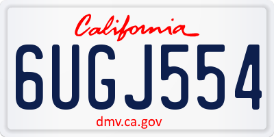 CA license plate 6UGJ554