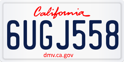 CA license plate 6UGJ558