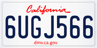 CA license plate 6UGJ566
