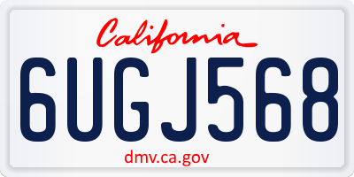 CA license plate 6UGJ568