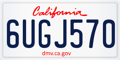 CA license plate 6UGJ570