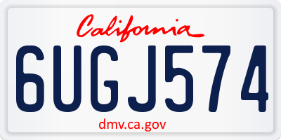 CA license plate 6UGJ574