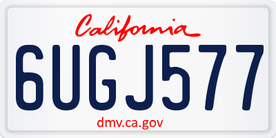 CA license plate 6UGJ577