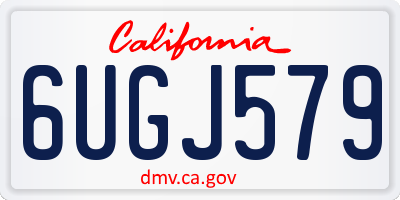 CA license plate 6UGJ579