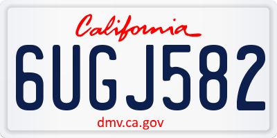 CA license plate 6UGJ582