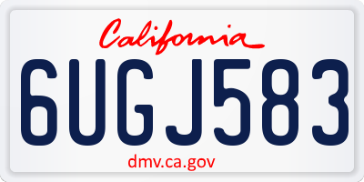 CA license plate 6UGJ583