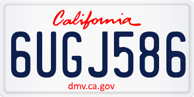 CA license plate 6UGJ586