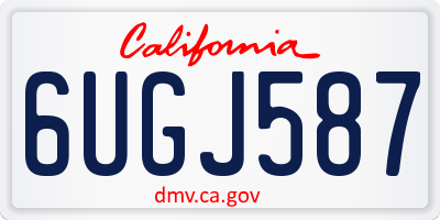 CA license plate 6UGJ587