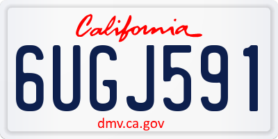 CA license plate 6UGJ591