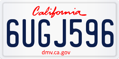 CA license plate 6UGJ596