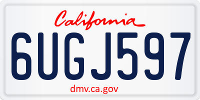 CA license plate 6UGJ597