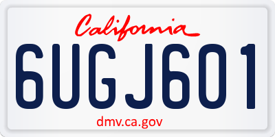 CA license plate 6UGJ601