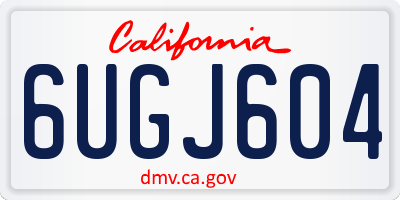 CA license plate 6UGJ604