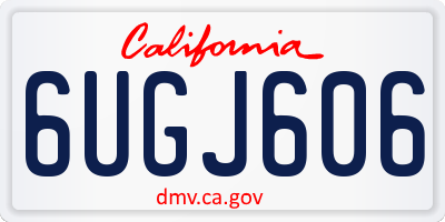 CA license plate 6UGJ606