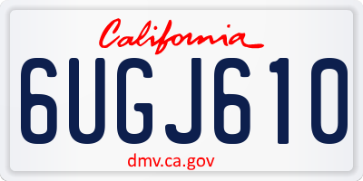 CA license plate 6UGJ610