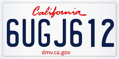 CA license plate 6UGJ612