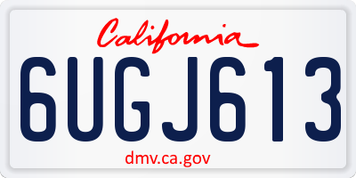 CA license plate 6UGJ613